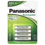 Μπαταρία Επαναφορτιζόμενη Panasonic size AAA HHR4MVE/4BC 750 mAh 1.2V Τεμ. 4