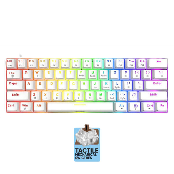 ARMAGGEDDON MECHANICAL KEYBOARD MKA-1C NEX WHITE TACTILE  BROWN SWITCH