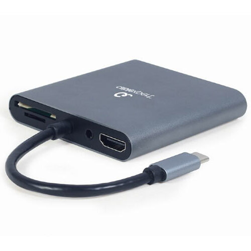 CABLEXPERT USB TYPE-C 6-IN-1 MULTI-PORT ADAPTER SPACE GREY