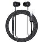 Hands Free Acefast L6 Earphones Stereo USB-C Μαύρα 1.2m με Μικρόφωνο και Πλήκτρο Λειτουργίας Συμβατά με Όλες τις Συσκευές USB-C