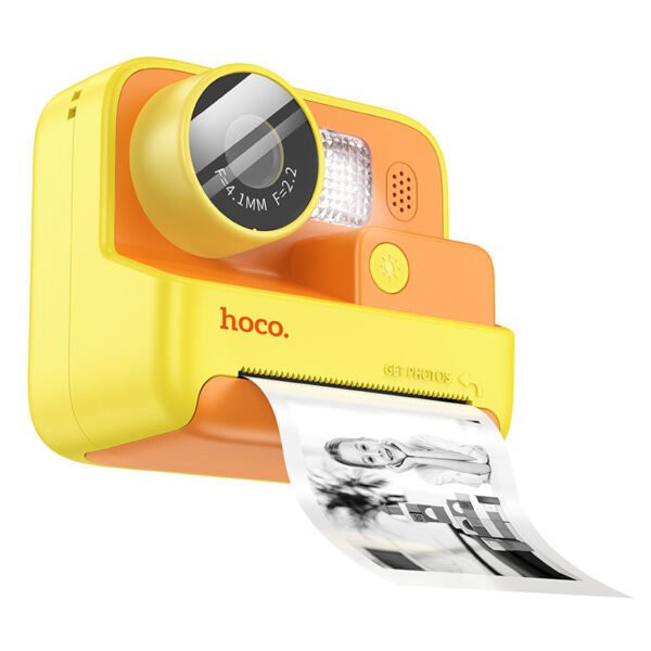 Kids Dual HD Camera Hoco DV200 με Οθόνη 2.0" 800mAh και Δυνατότητα Εκτύπωσης Φωτογραφιών Κίτρινη-Πορτοκαλί