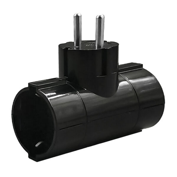 LAMTECH POWER SOCKET SPLITTER WITH 2 SCHUKO OUTLETS BLACK
