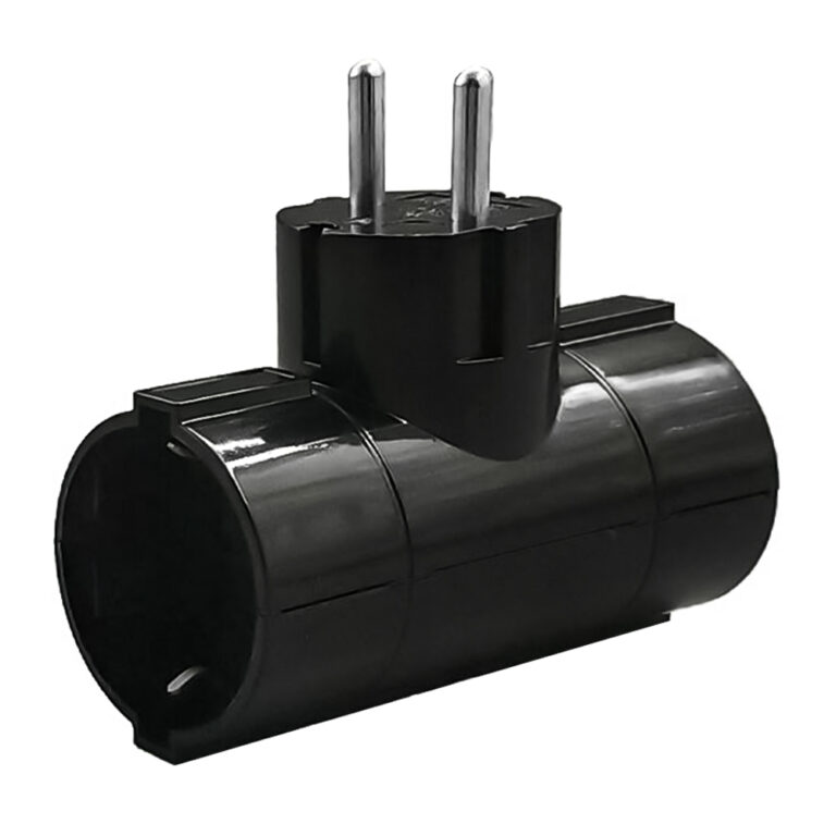 LAMTECH POWER SOCKET SPLITTER WITH 2 SCHUKO OUTLETS BLACK