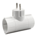 LAMTECH POWER SOCKET SPLITTER WITH 2 SCHUKO OUTLETS WHITE