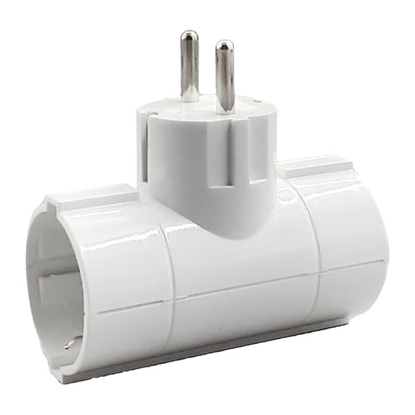 LAMTECH POWER SOCKET SPLITTER WITH 2 SCHUKO OUTLETS WHITE