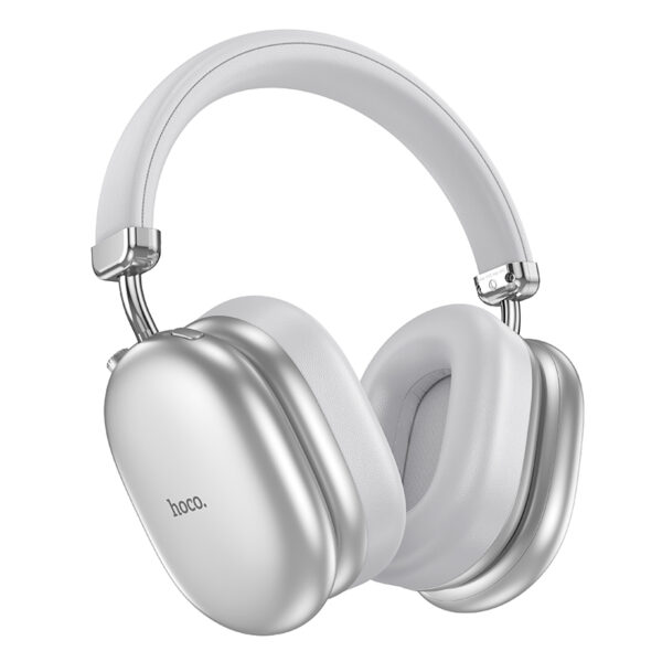 Wireless Ακουστικά Stereo Hoco W35 Max V5.4 800mAh με υποδοχή Micro SD και AUX ANC Ασημί