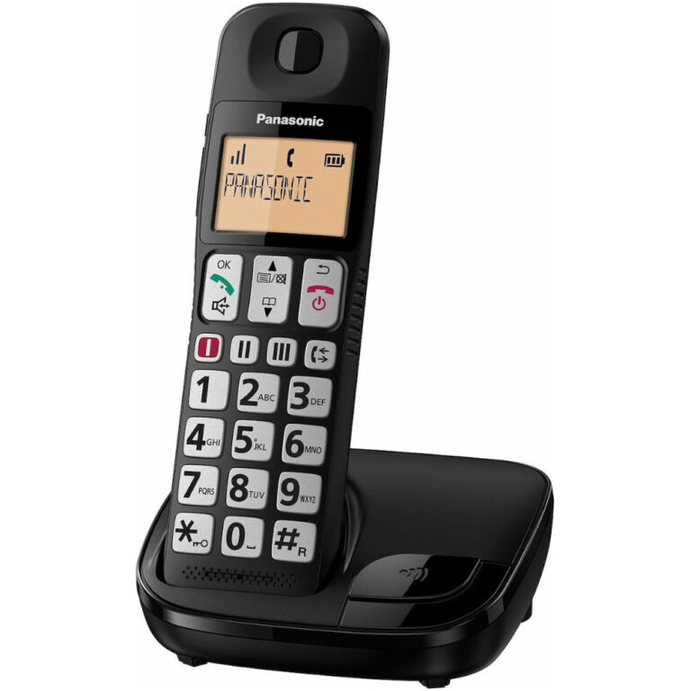 Ασύρματο Ψηφιακό Τηλέφωνο Panasonic  KX-TGE310SPB Μαύρο με Ανοικτή Συνομιλία και Μεγάλα Πλήκτρα Μαύρο Χωρίς Ελληνικό Μενου