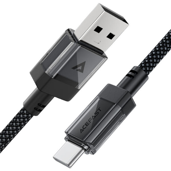 Καλώδιο Σύνδεσης Acefast C12-04 USB-A σε USB-C 3A Fast Charge USB2.0 Braided Μαύρο 1.2m.