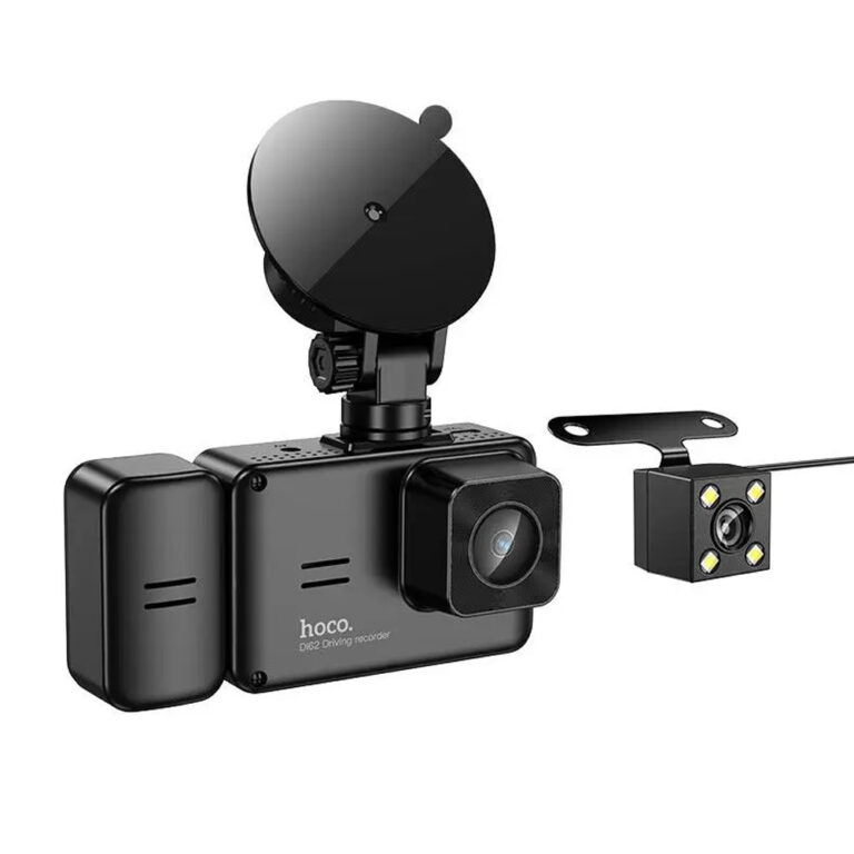 Καταγραφική Κάμερα Αυτοκινήτου Hoco DI62 Warrior 720p HD 150mAh Ultra Wide Γωνία Λήψης 145° 2" Οθόνη με Ταυτόχρονη Καταγραφή απο 3 Κάμερες