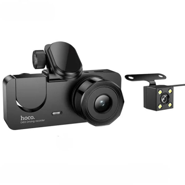 Καταγραφική Κάμερα Αυτοκινήτου Hoco DI63 Universe 720p HD 150mAh Ultra Wide Γωνία Λήψης 145° 2" Οθόνη με Ταυτόχρονη Καταγραφή απο 3 Κάμερες