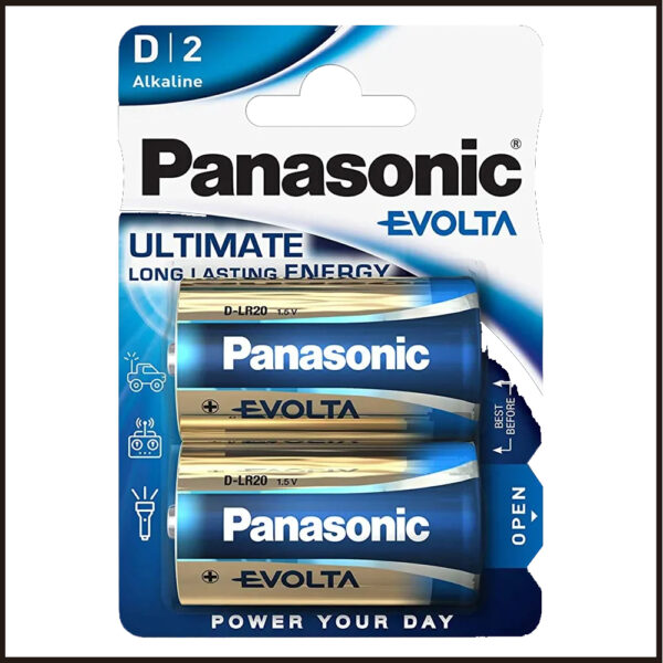 Μπαταρία Αλκαλική Panasonic Evolta LR20 size D Τεμ. 2