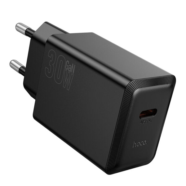 Φορτιστής Ταξιδίου Hoco N70 Nuevo με 1 Εξόδο Φόρτισης USB-C GaN PD30W 5V 3.0A  Μαύρος