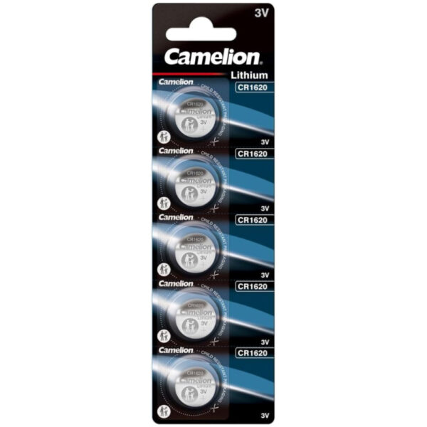 Buttoncell Lithium Camelion CR1620 3V Τεμ. 5