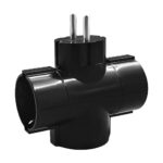 LAMTECH POWER SOCKET SPLITTER WITH 3 SCHUKO OUTLETS BLACK