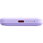Power Bank Yenkee YPB 501 5000mAh 15W 3A MagSafe Ασύρματη Φόρτιση και 1xUSB-C PD20W, LED Ένδειξη Μπαταρίας Μωβ - Image 3
