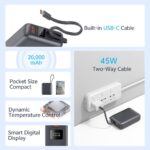 QCY PB20A Grey 20000mAh 45W PD fast charge power bank - Digital Display, Fireproof ABS+PC - Image 4