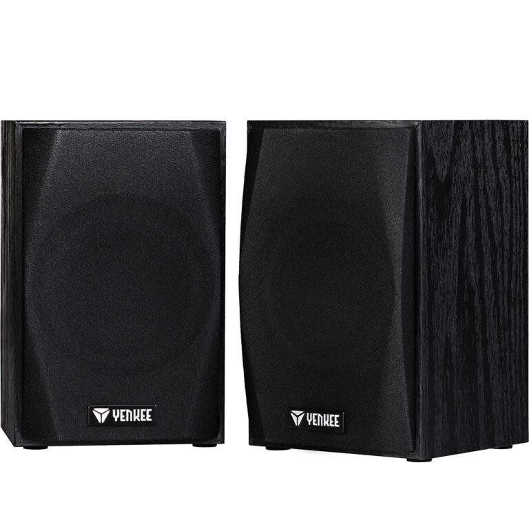 Yenkee YSP 2010BK Stereo Ηχεία 2.0 5W με Ξύλινη Καμπίνα και Παροχή Ρεύματος μέσω USB-A Μαύρα