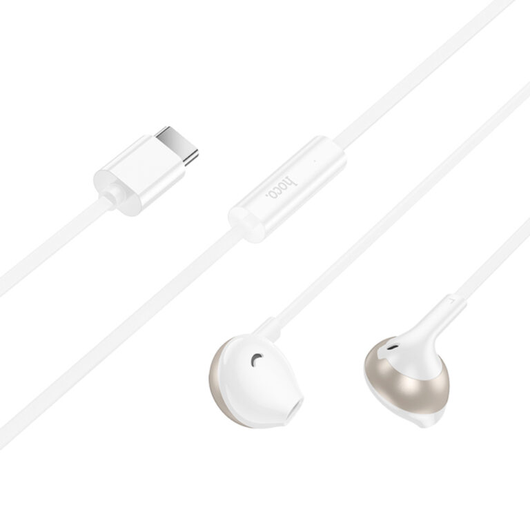 Hands Free Hoco M115 Sagacious USB-C Universal Earphones Hi-Fi Stereo με Μικρόφωνο Λευκά 1.2m