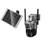 Εξωτερική Wi-Fi Κάμερα Ασφαλείας Hoco DI76 Feather Solar Powered FullHD IP65 355° Διπλή Κάμερα με Έγχρωμη  Νυχτερινή Όραση Αμφίδρομη Ενδοεπικοινωνία και Ανίχνευση Κίνησης