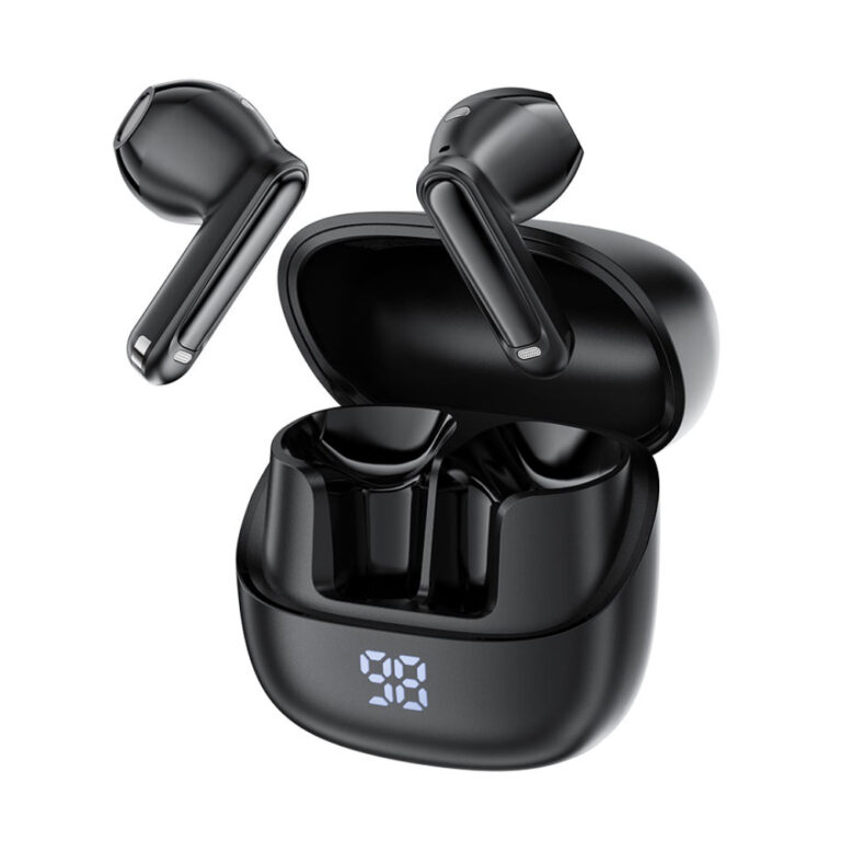 Wireless Earphones Hands Free Acefast W2 TWS v5.4 400mAh 8hr Λειτουργίας ANC και 4-Mic ENC Τεχνολογία IPX4 με LED Display Μαύρα