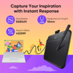 XP-PEN ταμπλέτα σχεδίασης με γραφίδα Deco 640, 160x90mm, μαύρο - Image 4