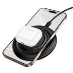 Ασύρματος Φορτιστής Borofone BQ40 Crown Magnetic Magsafe 15W με Καλώδιο USB-A Μαύρος - Image 4