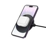 Ασύρματος Φορτιστής Hoco CW62 Peak PD15W Ultra-thin με Ψηφιακή Ένδειξη Φόρτισης 1.2m Μαύρος - Image 4