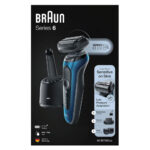 Επαναφορτιζόμενη Ξυριστική Μηχανή Προσώπου Braun Series 6 B7000CC με 1 Μήκος Κοπής Αδιάβροχη Μαύρη-Μπλέ - Image 2