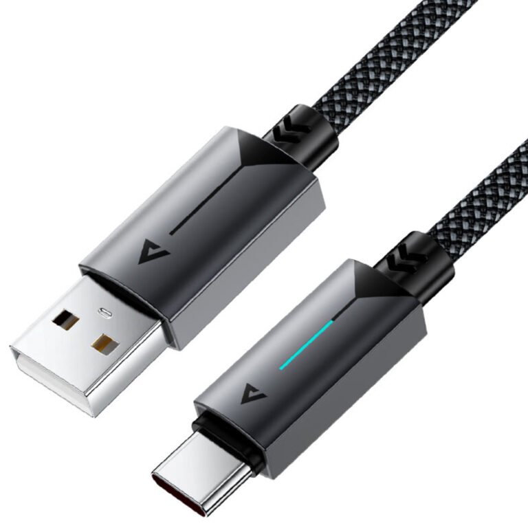 Καλώδιο Acefast C19-04 Μεταλλικό USB-A σε USB-C 3.0A Γρήγορη Φόρτιση USB2.0 με Ένδειξη Φόρτισης Braided Μαύρο 1.2m