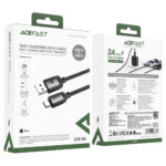Καλώδιο Acefast C20-04 Μεταλλικό USB-A σε USB-C 3A USB2.0 Braided Μαύρο 1.2m - Image 2