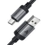 Καλώδιο Acefast C20-04 Μεταλλικό USB-A σε USB-C 3A USB2.0 Braided Μαύρο 1.2m - Image 3