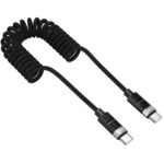 Καλώδιο Hoco DU59 Bamboo USB-C σε USB-C 60W Spring Braided Μαύρο 1.5m