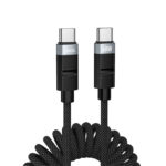 Καλώδιο Hoco DU59 Bamboo USB-C σε USB-C 60W Spring Braided Μαύρο 1.5m - Image 3