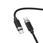 Καλώδιο Hoco DU59 Bamboo USB-C σε USB-C 60W Spring Braided Μαύρο 1.5m - Image 4