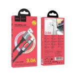 Καλώδιο Hoco U144 USB-A σε USB-C Fast Charging 2.4A με Φωτισμό Braided Μαύρο 1.2m - Image 2