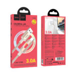 Καλώδιο Hoco U144 USB-A σε USB-C Fast Charging 2.4A με Φωτισμό Braided Χρυσό 1.2m - Image 2