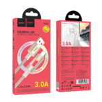 Καλώδιο Hoco U144 USB-A σε USB-C Fast Charging 3A  με Φωτισμό Braided Χρυσό 1.2m - Image 2