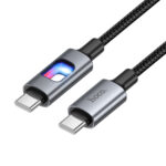 Καλώδιο Hoco U144 USB-C σε USB-C 60W Fast Charging 3A με Φωτισμό Braided Μαύρο 1.2m - Image 3