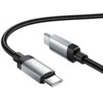 Καλώδιο Hoco X117 Star USB-C σε USB-C 60W με Ένδειξη Φόρτισης LED Braided Μαύρο 1m