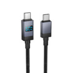 Καλώδιο X118 Generous USB-C σε USB-C 60W Fast Charging 3A με Ένδειξη Φόρτισης Braided Μαύρο 1m