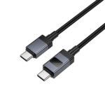 Καλώδιο X118 Generous USB-C σε USB-C 60W Fast Charging 3A με Ένδειξη Φόρτισης Braided Μαύρο 1m - Image 4