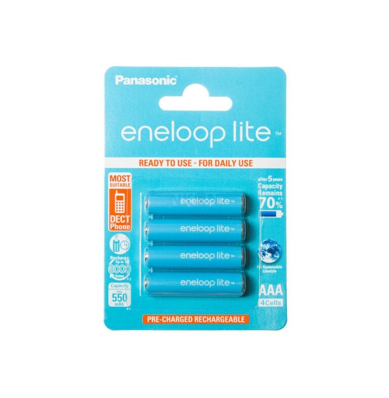 Μπαταρία Επαναφορτιζόμενη Panasonic eneloop lite BK-4LCCE/4BE 550 mAh size AAA Ni-MH 1.2V Τεμ. 4