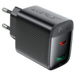 Φορτιστής Ταξιδίου Acefast A106 Fast Charging με 1xUSB-C + 1xUSB-A PD45W GaN Μαύρος
