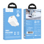 Φορτιστής Ταξιδίου Hoco N64 Ingenious GaN με 1 Εξόδο Φόρτισης USB-C PD20W 5V 3.0A Λευκός - Image 2