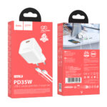 Φορτιστής Ταξιδίου Hoco N66 Ingenious GaN με 1 Εξόδο Φόρτισης USB-C PD35W 5V 3.0A + Καλώδιο Φόρτισης USB-C σε USB-C 1m Λευκός - Image 2