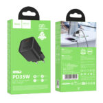 Φορτιστής Ταξιδίου Hoco N66 Ingenious GaN με 1 Εξόδο Φόρτισης USB-C PD35W 5V 3.0A Μαύρος - Image 2