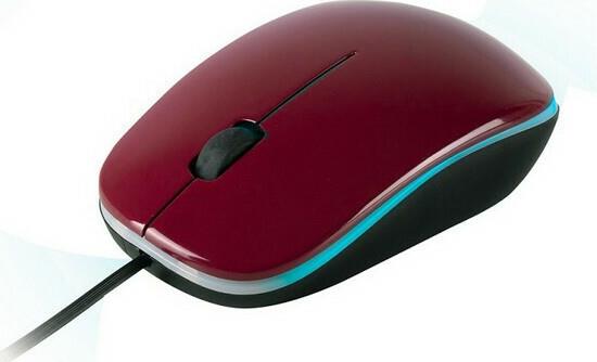 MOUSE NGS WIRED OPTICAL [ADDICT] MAROON WITH LED LIGHTS