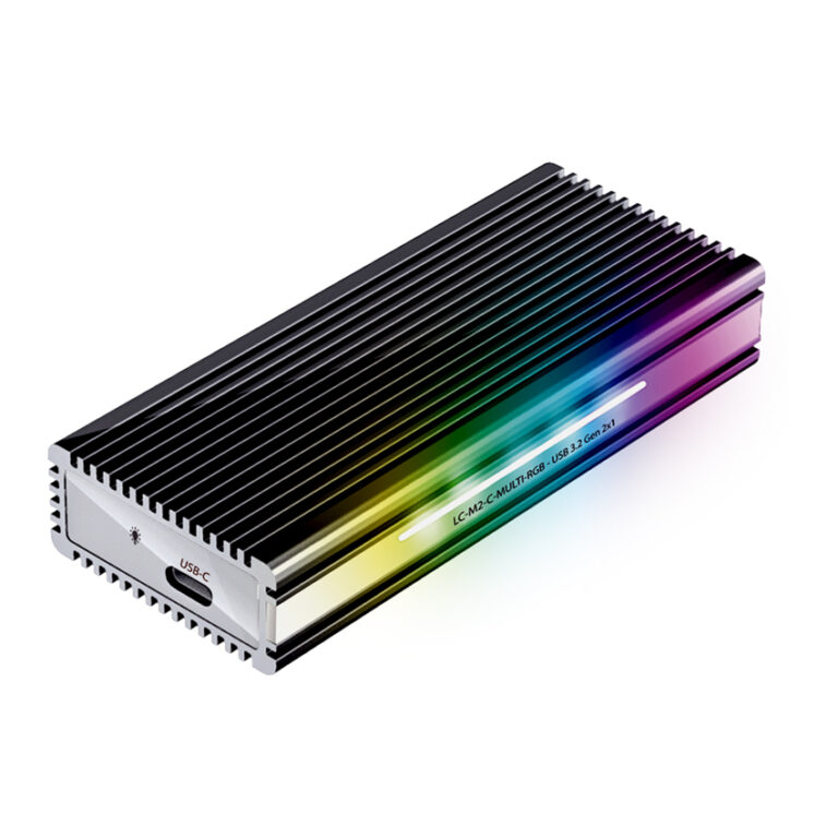 Enclosure LC-Power LC-M2-C-MULTI-RGB M.2 NVMe/SATA Type C USB 3.2