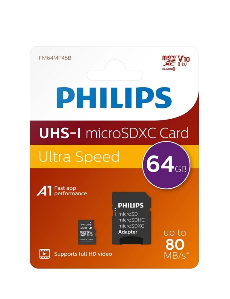 Philips microSDXC 64GB Class 10 U1 UHS-I με αντάπτορα (FM64MP45B/00)