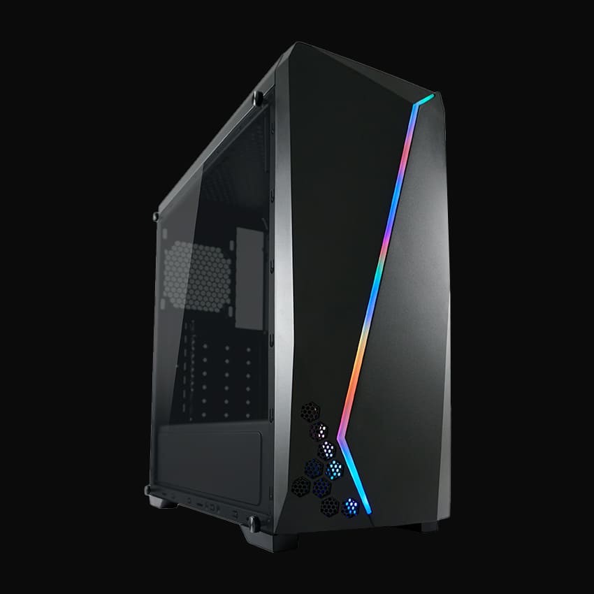 Case LC-Power Gaming 700B Hexagon Midi RGB Tempered Glass